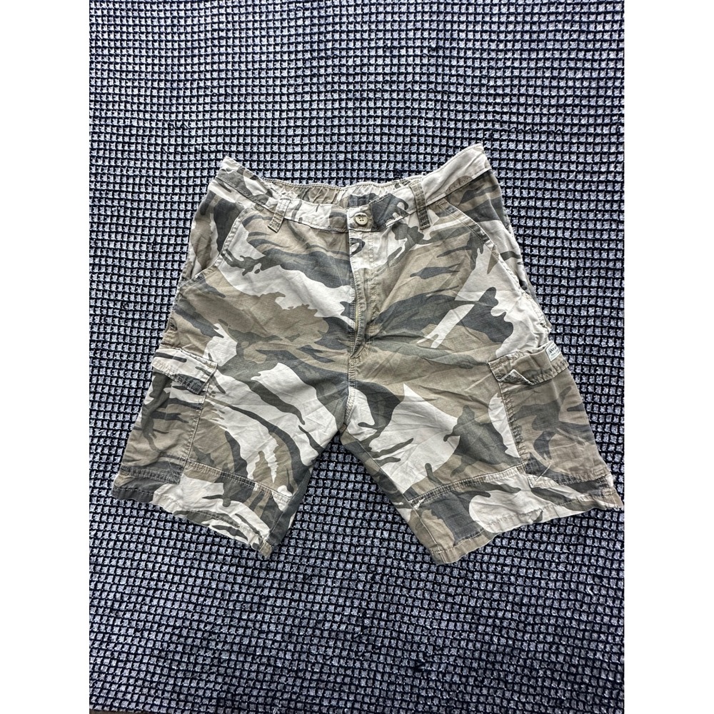 Wrangler Cargo Shorts Mens 32 Tan Camo Good Ripstop Cotton 60CRWCG
